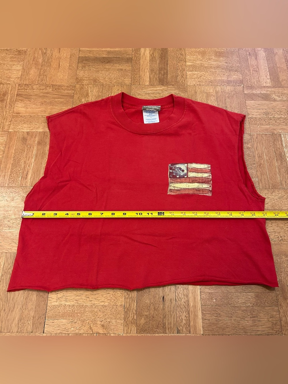 Coastal Classics USA Flag Rockaway Beach Double-Sided Sleeveless Tee Red L